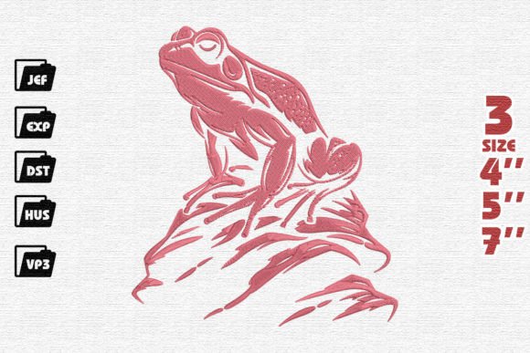 Cute Baby Frog Embroidery