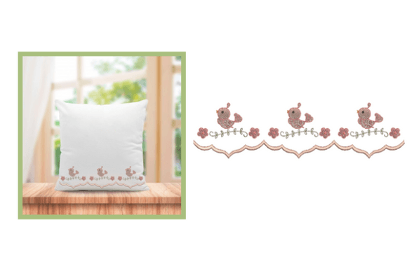 Cute Bird Border Embroidery Designs